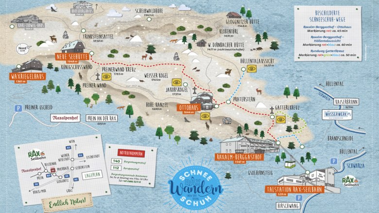 Marked routes on the Rax plateau, © Rax-Seilbahn / Narosy