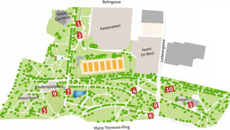 Der Park beherbergt einige außergewöhnliche Gewächse, © Stadt Wiener Neustadt/Weiler, Stadtarchiv