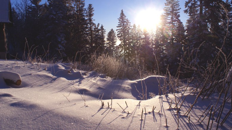 Sonnenaufgang - Herrgottschnitzerhütte, © Herrgottschnitzer-Franz-Kaupe-Haus, Mimm