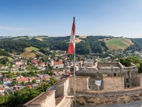 Blickplatz Feuerturm Burgruine, © Wiener Alpen, Foto: Franz Zwickl